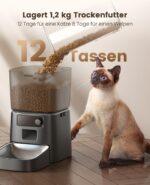 oneisall Automatic Cat Feeder, 3.5L Smart Timed Pet Feeder Dry Food Dispenser with Desiccant Bag for Cats/Dogs, App Control,1-12 Meals a Day,10s Meal Call,Dual Power,Stainless Steel Bowl(Black) - Image 3